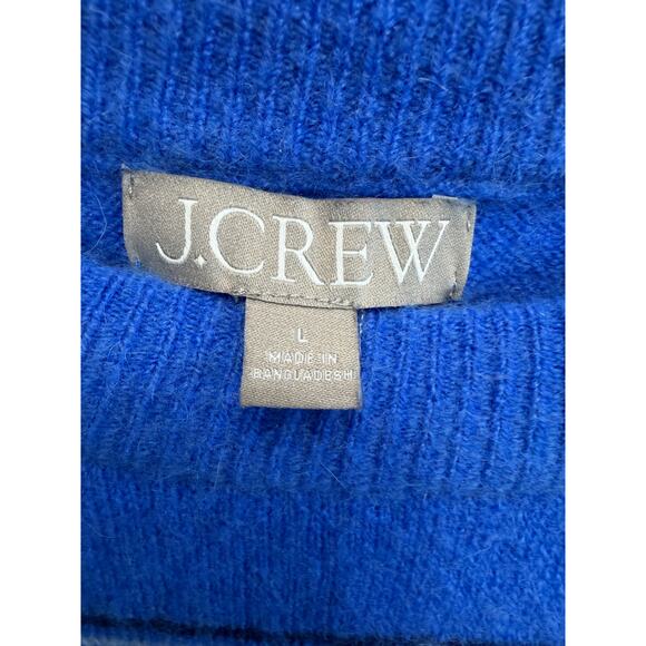 J. Crew Fair Isle Crewneck Sweater Supersoft Yarn Blue Wool Blend Women's L - Picture 8 of 12
